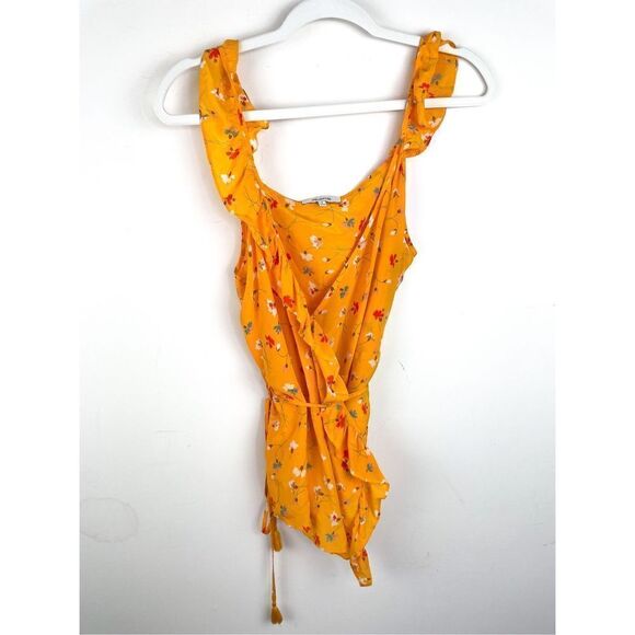 Madewell Mustard Floral Ruffle Camisole - Picture 2 of 7